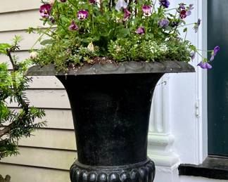 (2) Cast Iron Planters