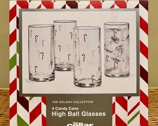 New Candy Cane High Ball Glasses 