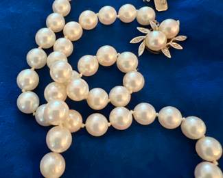 16" Pearl Necklace with 14K Clasp