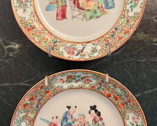 (2) Rose Medallion Plates