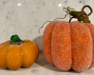 Art Glass & Beaded Pumpkin Decor 