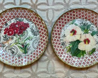 (2) Decoupage Plates