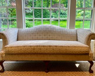 Custom Upholstered Sofa with Claw on Ball Feet