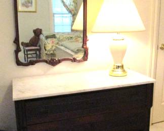 Antique Marble Top Chest