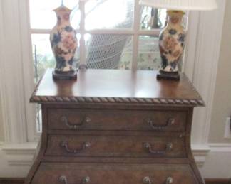 Bombay Style Chest...Pair Lamps...