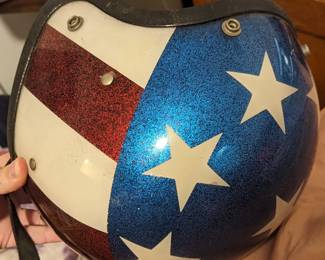 Vintage Easy Rider Motorcycle Helmet Stars Stripes Evel Knievel