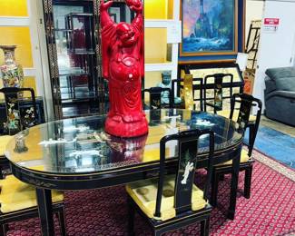 Asian Dining Room Set and Red Buddha Orlando Estate Auction