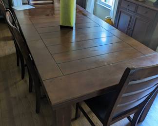 Farmhouse Table, 4 Chairs And Bench
