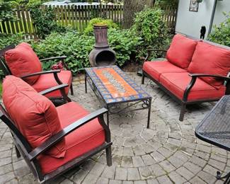 Patio Set with Mexican Tiled Coffee Table