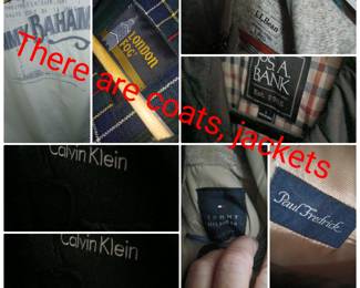 Top lable mens clothing. Suites coats jackets shoes shirts and more size med and LG. Suites size 42,44, 40. 