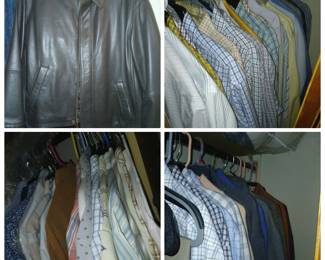 Lots of men’s clothes all mane brands
