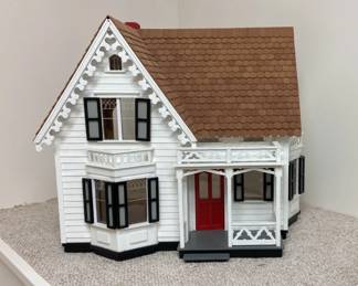 Victorian Wooden Doll House and Furniture 