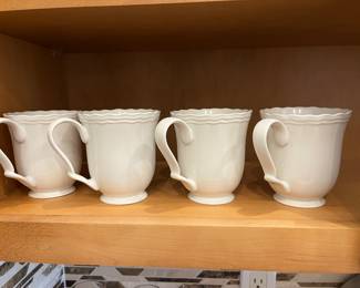 White porcelain coffee cups