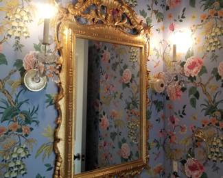 Wall sconces. Sorry, gilded wall mirror is sold.