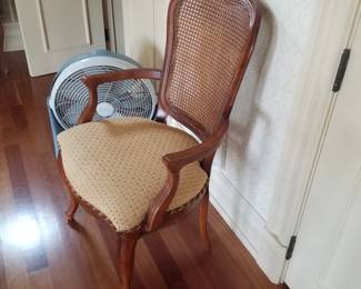 Cane back arm chair -two matching side chairs available