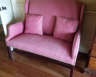 Cozy wingback two-seat upholstered sofa