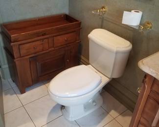 Commode; wood dry sink