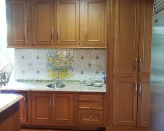 Wood-Mode kitchen cabinets - pantry & wet bar