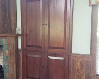 Built-in cabinetry crafted from antique planks