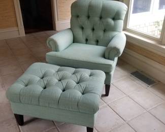 Elegant arm chair with matching ottoman