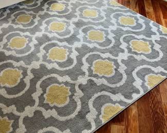 grey and yellow rug