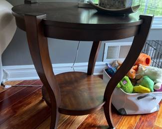 round brown wooden end table