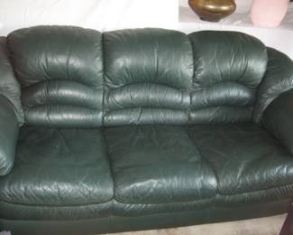 GREEN LEATHER SOFA