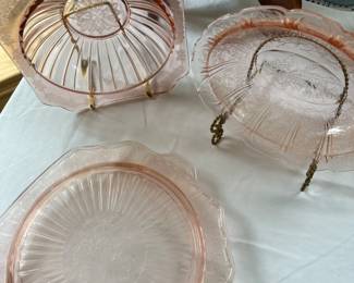 Pink depression glass