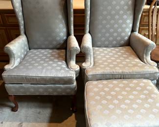 Pair wingback chairs