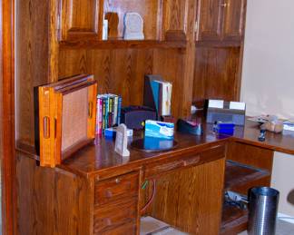 Wooden L shape office desk
