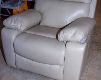 White leather reclining chair 