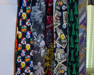 Various themed ties 