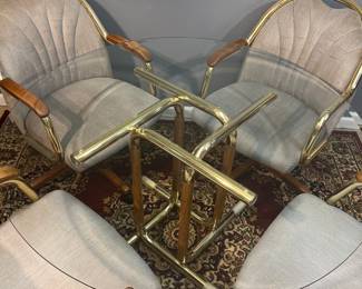 Found at Playing Hookey Antiques, MCM Glass Chrome Craft Dining Table and Four Chairs