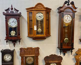 Front View of Vintage / Antique WALL CLOCKS...
