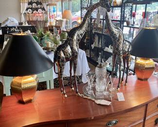 36" Tall Handmade Metal Giraffes 