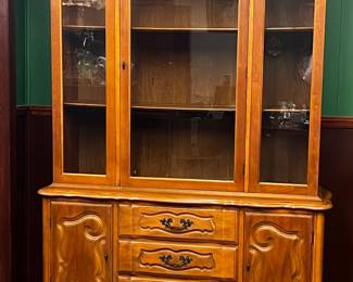 Found at Playing Hookey Antiques, Large French Providential Style China Cabinet. Solid wood. Very heavy
