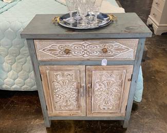 Small Blue and White Cabinet