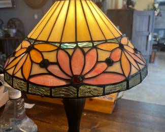 Photos from this one to the end can be found at PLAYING HOOKEY, next door to Sharp's, This is a Pink Floral Dale Tiffany Lamp