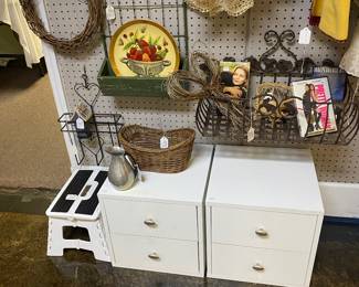 Wooden Storage Boxes and Stepstool