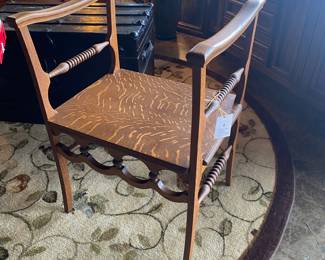 RARE Antique Tiger Oak Bustle Chair