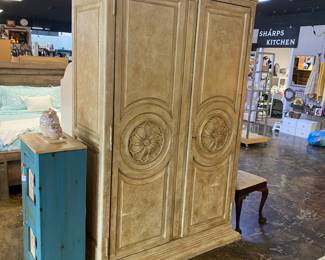 LARGE Wooden Entertainment Cabinet with Doors that slide in on both sides