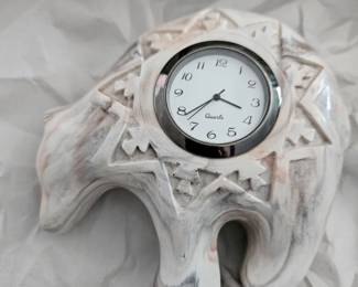 Marble Carved Bear Clock