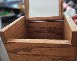 Handmade Wooden Jewelry Box. Tile & Mirror