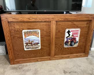 Real Wood Entertainment Center- 66" wide x 37 1/2" high. *Must pick and transport