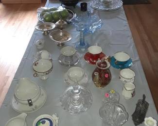 Assorted china, vases, serving pieces
