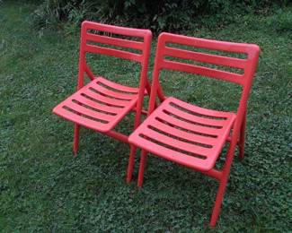 Hard plastic folding chairs
