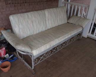 Vintage porch glider with cushions