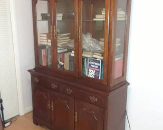 Cherry wood china cabinet