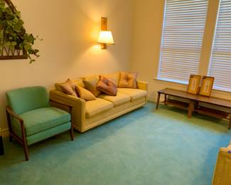 1955 lounge chair (Aqua) & couches of same period