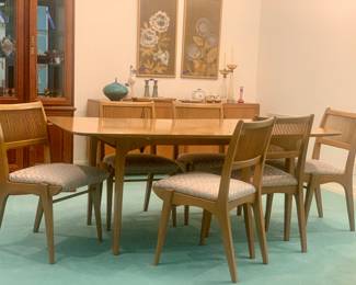 Mid-century table and 6 chairs